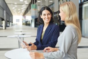 Two Successful Businesswomen in Meeting